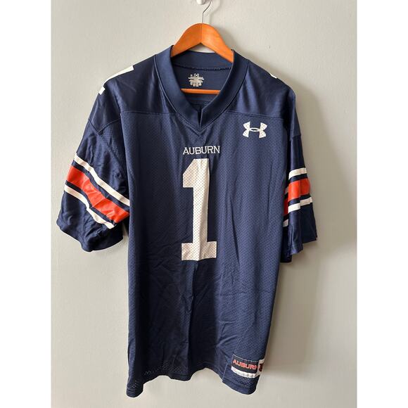 Under Armour Auburn Tigers #1 Football Jersey Men’s Large Navy NCAA - Picture 1 of 5